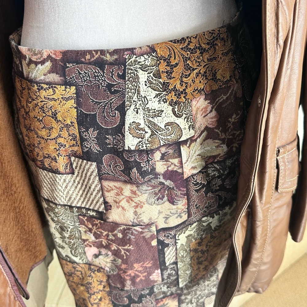 Patchwork Illusion Mini Skirt - image 2